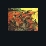 Toile Le vignoble rouge par Vincent van Gogh<br><div class="desc">Le vignoble rouge de Vincent van Gogh est un post impressionnisme d'art vintage, peinture de paysage de la vie quotidienne mettant en scène des paysans travaillant dans des champs sur une ferme au coucher du soleil. C'était le seul tableau vendu pendant la vie de van Gogh. À propos de l'artiste...</div>