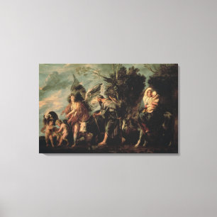 Toile Le vol en l'Egypte, XVIIème siècle