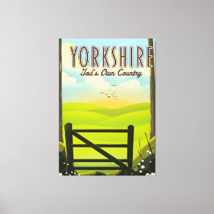 Toile Le Yorkshire "Le pays de Dieu" vintage voyage post
