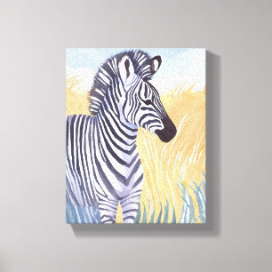 Toile Le Zèbre   Animal de Safari Nature aquarelle