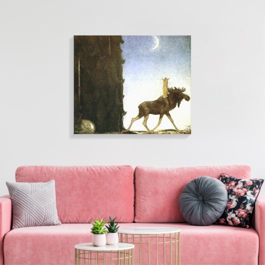 Toile Leap Elk and Princess Tuvstarr par John Bauer (Insitu(Salon))