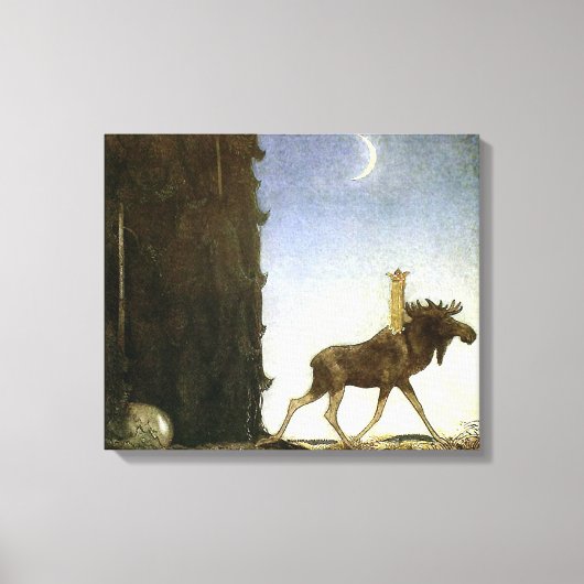 Toile Leap Elk and Princess Tuvstarr par John Bauer (Recto)