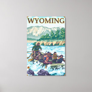 Toile L'eau blanche transportant par radeau - le Wyoming