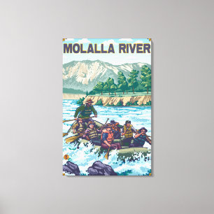 Toile L'eau blanche transportant par radeau - rivière d