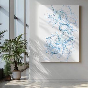 Toile L'eau éclabousse comme des poissons yin yang bleu