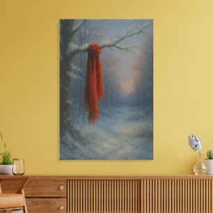 Toile L'Écharpe Rouge – Brillante dans le Silence