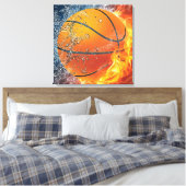 Toile Lecteur de ballon de basket flamboyant (Insitu(Chambre))