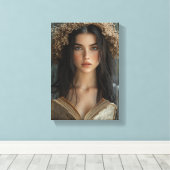 Toile Lecteur Whimsical avec Couronne Florale (Insitu (Plancher de Bois))