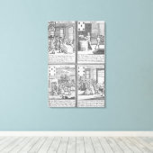 Toile Lecture de cartes représentant le commercial actue (Insitu (Plancher de Bois))