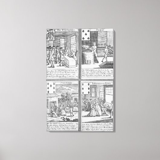 Toile Lecture de cartes représentant le commercial actue (Recto)