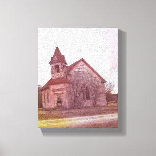 Toile L'église rose abandonnée