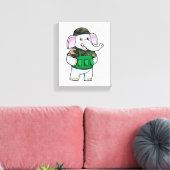Toile L'éléphant comme soldat avec uniforme et casque (Insitu(Salon))