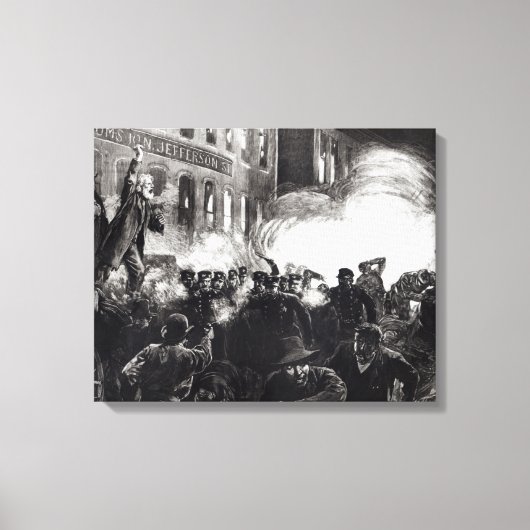 Toile L'émeute anarchiste à Chicago (Recto)
