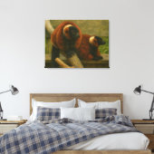 Toile Lémuriens roux en bois clair (Insitu(Chambre))