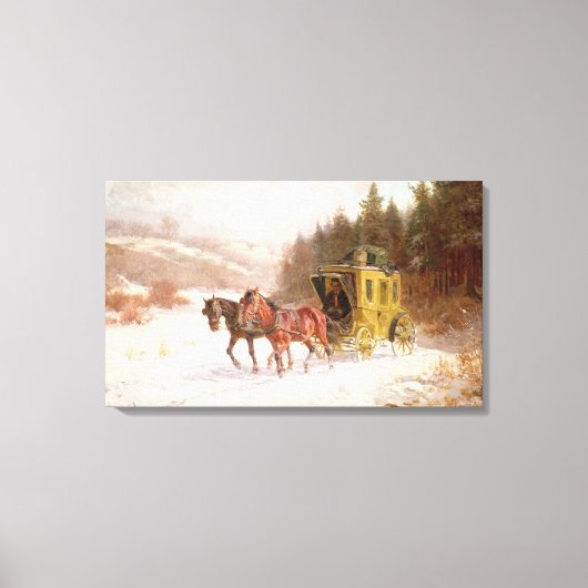 Toile L'entraîneur de poste dans la neige (Recto)