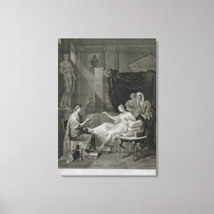 Toile L'entrevue d'Augustus et de Cléopâtre, gravée