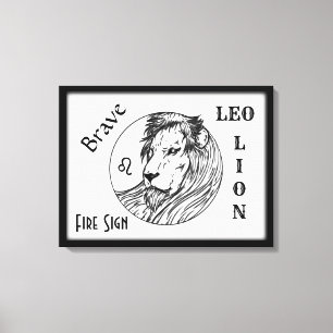 Toile Léo Le Lion Zodiaque Cadre