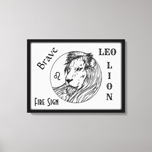 Toile Léo Le Lion Zodiaque Cadre (Recto)