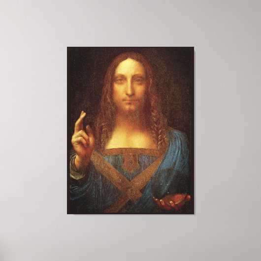 Toile Leonardo da Vinci 1500 Salvator Mundi Art (Recto)