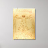 Toile Leonardo Da Vinci, Homme Vitruvien, Ratio D'Or (Recto)
