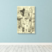Toile Leonardo da Vinci Vintage Anatomie humaine Larynx  (Insitu (Plancher de Bois))
