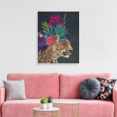Toile Leopard avec tête tropicale (Insitu(Salon))
