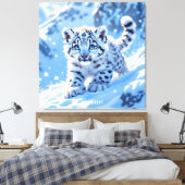 Toile Léopard bébé neige mignon fantasy (Insitu(Chambre))