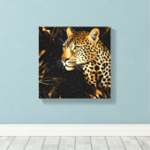 Toile Leopard Cheetah Animal Black Gold (Insitu (Plancher de Bois))