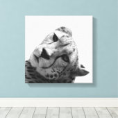 Toile Leopard cheetah animal sauvage photo noir et blanc (Insitu (Plancher de Bois))