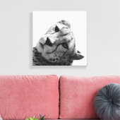 Toile Leopard cheetah animal sauvage photo noir et blanc (Insitu(Salon))