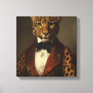 Toile Leopard en costume Art animal Animal en costum