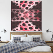 Toile Léopard et Abstrait prune (Insitu(Chambre))