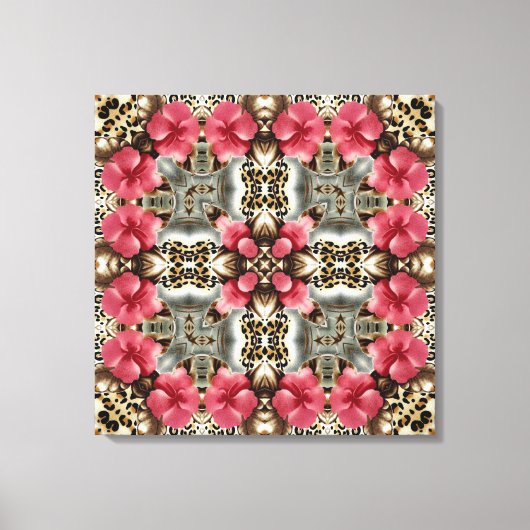 Toile Léopard et fleurs (Recto)