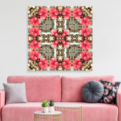 Toile Léopard et fleurs (Insitu(Salon))