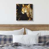 Toile Léopard Guépard Animal Noir Or (Insitu(Chambre))