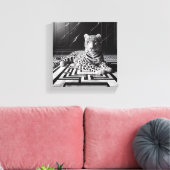 Toile Léopard sur fond noir et blanc (Insitu(Salon))