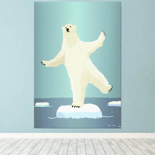 Toile L'équilibre des ours polaires sur l'oeuvre d'Icebe (Insitu (Plancher de Bois))