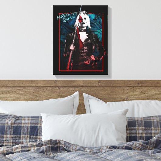 Toile L'équipe du suicide | Harley Quinn & Green Ferns (Insitu(Chambre))