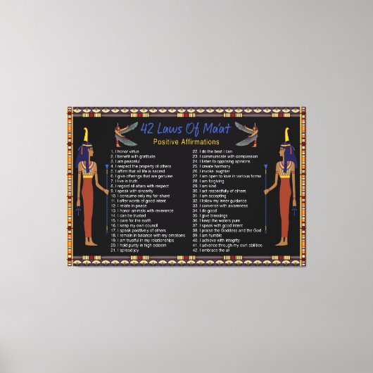 Toile Les 42 Lois De Maat - Affirmations Positives (Recto)