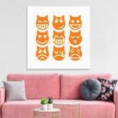 Toile Les 9 vies du chat Emoji (Insitu(Salon))