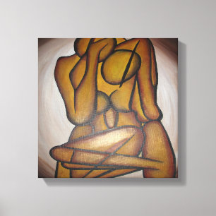 Toile Les Amateurs Abstraits Art Contemporain En Ocre Et