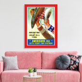Toile Les Américains tous ~ Luttons pour la victoire (Insitu(Salon))