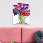 Toile Les anémones dans un pot de verre (Insitu(Salon))