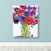 Toile Les anémones dans un pot de verre (Insitu (Plancher de Bois))