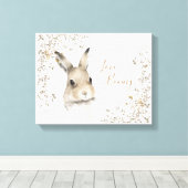 Toile Les animaux de bois aiment le lapin floral Script (Insitu (Plancher de Bois))