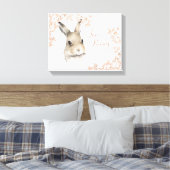 Toile Les animaux de bois aiment le lapin floral Script  (Insitu(Chambre))