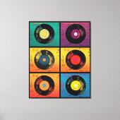 Toile les années 70 Motif de disques vinyle Retro (Recto)