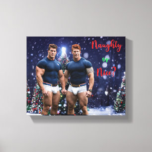 Toile Les arbres de Noël lumineux de SlipperyJoe deux mu