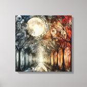 Toile Les arbres forestiers en pleine lune (Recto)