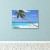 Toile Les caraïbes de la plage de Palm Tree (Insitu (Plancher de Bois))